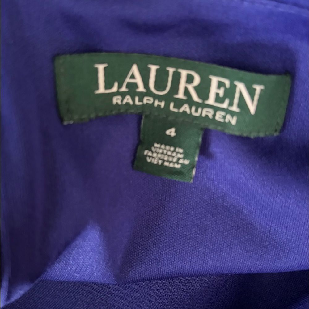New with tag Ralph Lauren Royal Blue Ruffle Sleeve Mini Dress size 4. - Picture 9 of 11